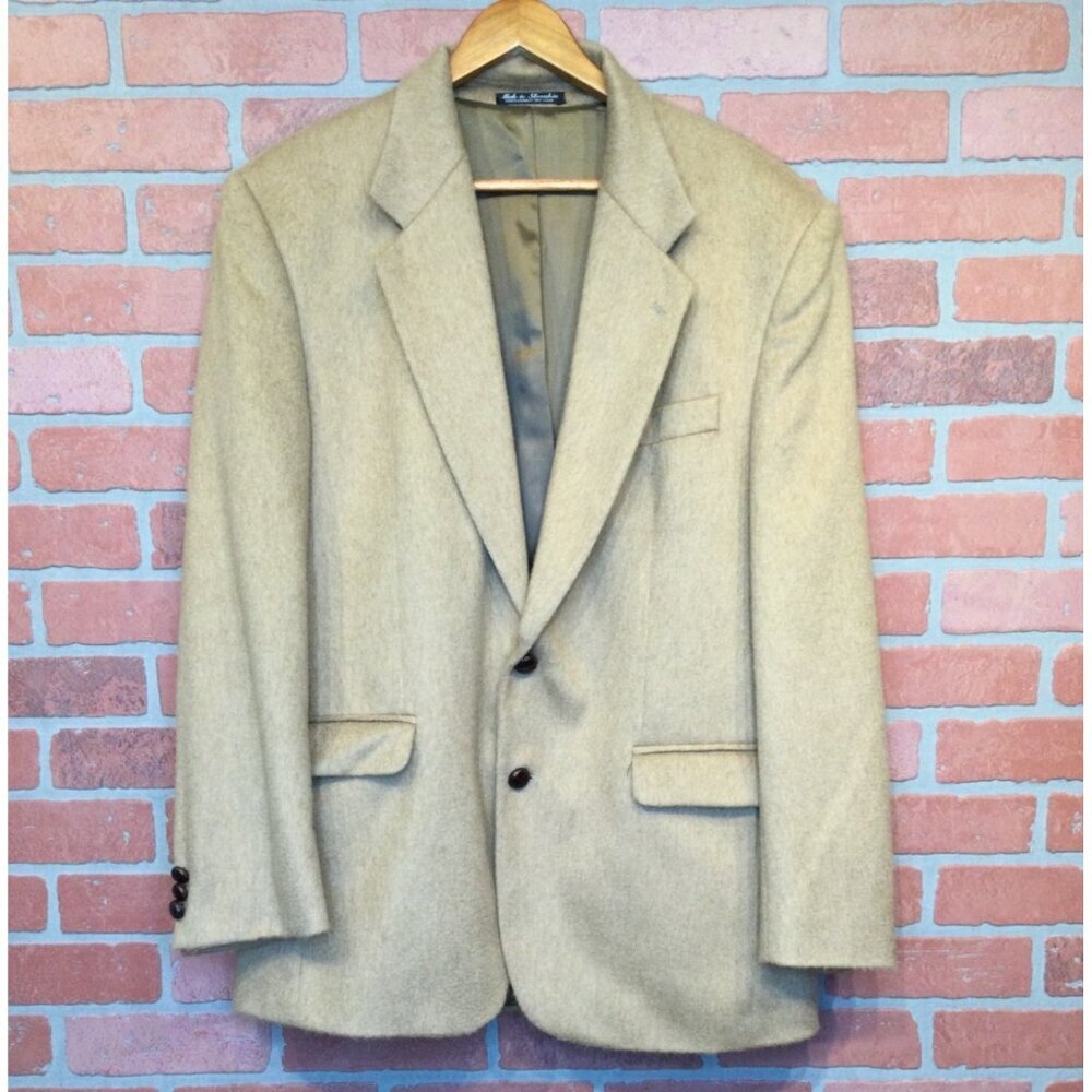 Tailors Row Deansgate Mens Camel Hair Blazer Jacket Neutral Beige Italy 40R